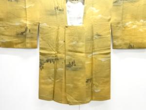 家屋に樹木模様道行コート